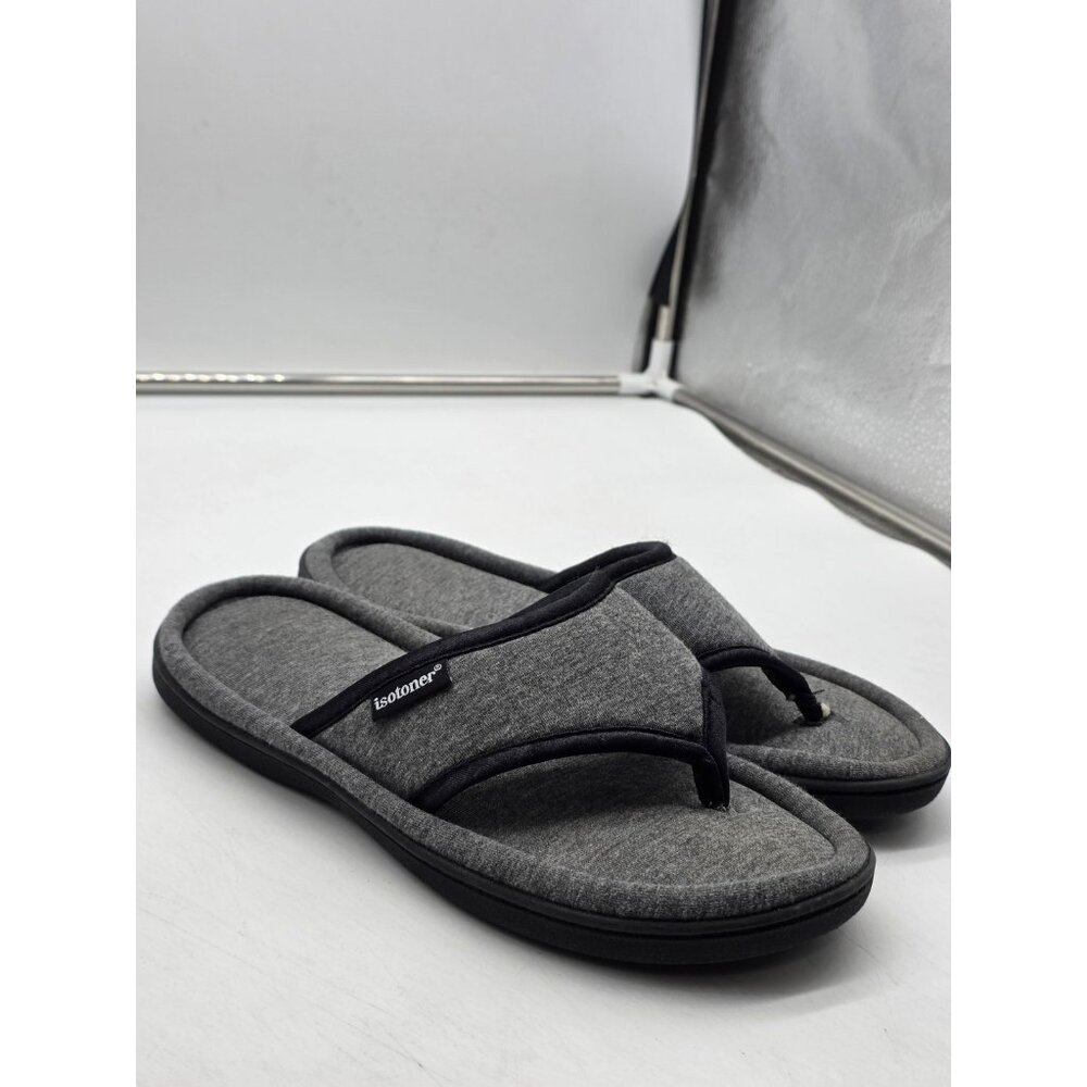 Isotoner Shoes Womens Size 10 Gray Thong Flip Flop Slippers Damage House Indoor